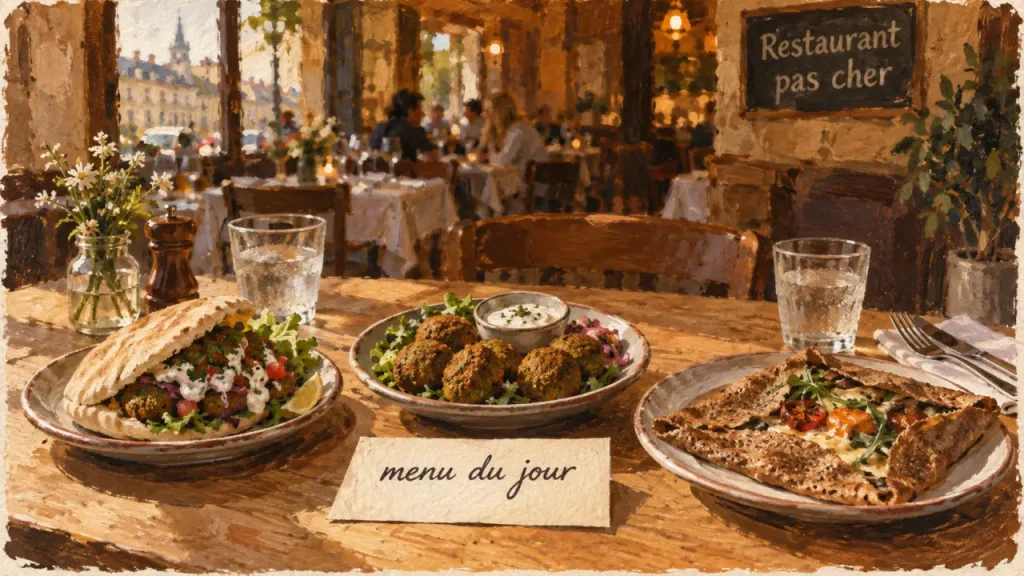 Bordeaux restaurant pas cher : menu du jour, assiettes et falafels