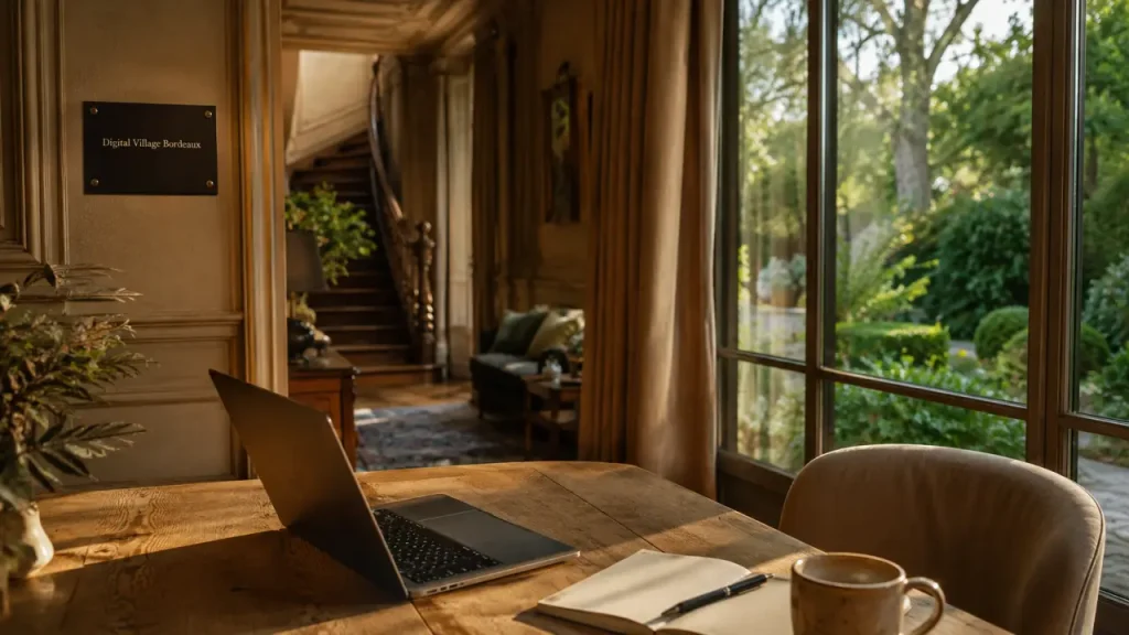 Digital Village Bordeaux : coworking en maison de maître avec jardin