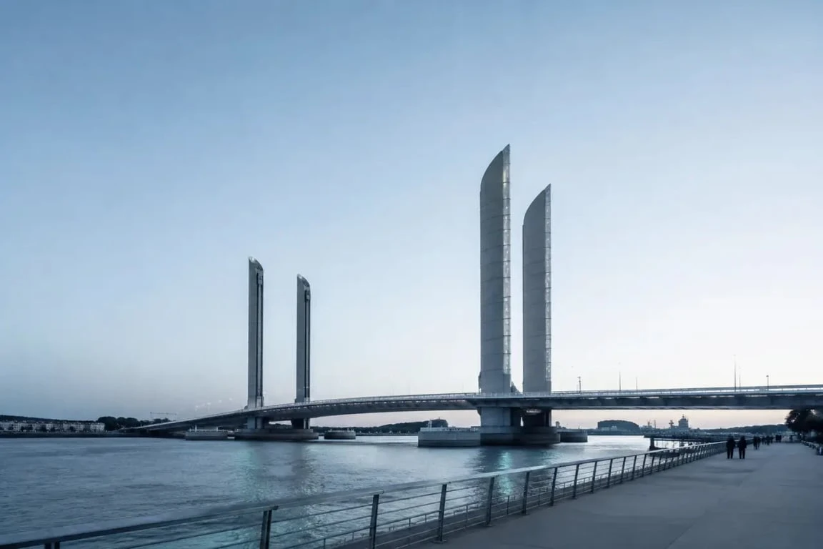 Bacalan Bordeaux : le pont Jacques-Chaban-Delmas sur la Garonne