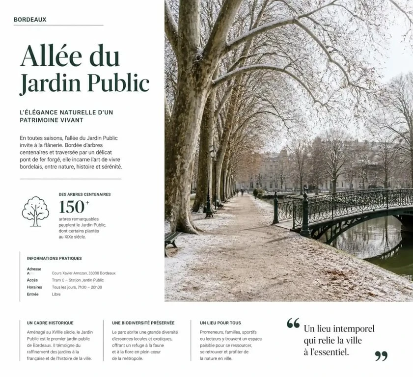 Jardin Public à Bordeaux, promenade hivernale.