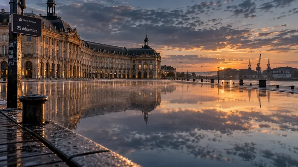 Que faire à Bordeaux le 25 décembre : Miroir d’eau et quais vides