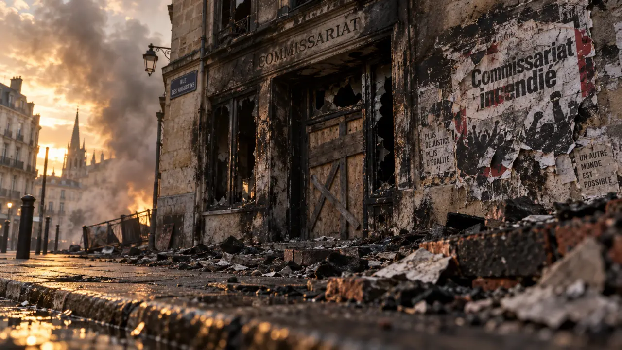 À Bordeaux, la façade du commissariat des Capucins brûlée jeudi