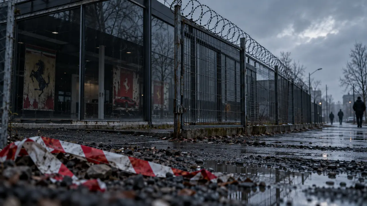 À Mérignac, la concession Ferrari se barricade en prévision des manifestations