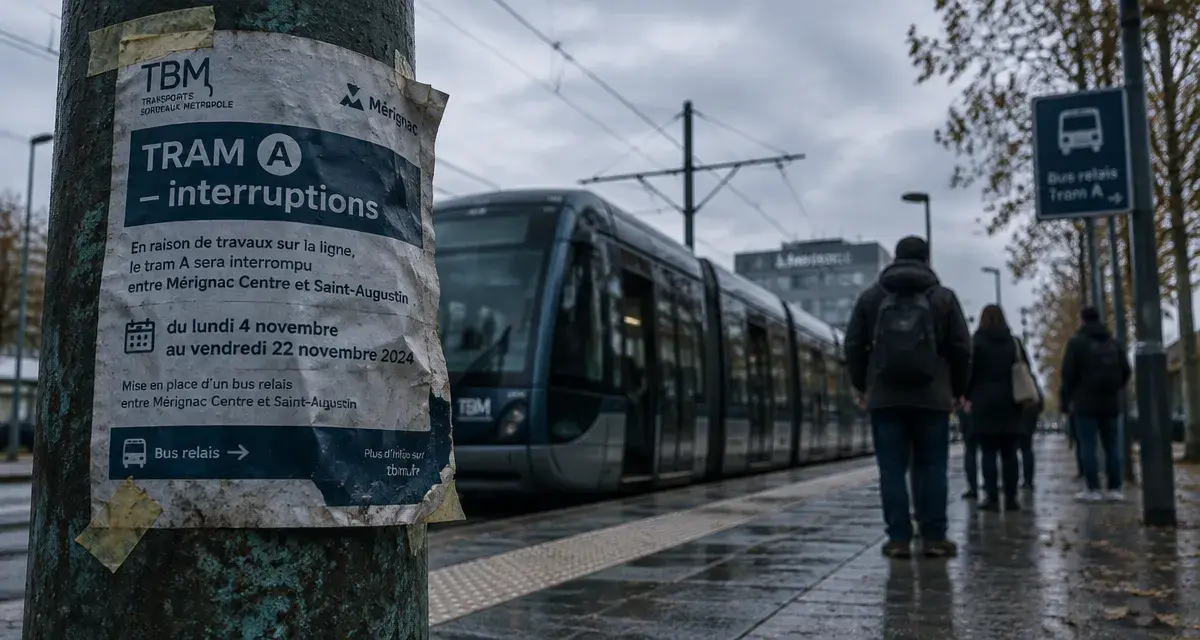 Tram A : interruptions entre Le Haillan-Rostand et Pin Galant dès dimanche
