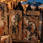 Véronique Ivanovic expose sur bois et ardoise au marché de Lerme